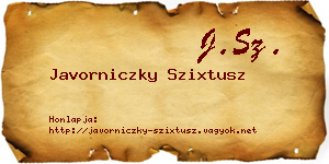 Javorniczky Szixtusz névjegykártya